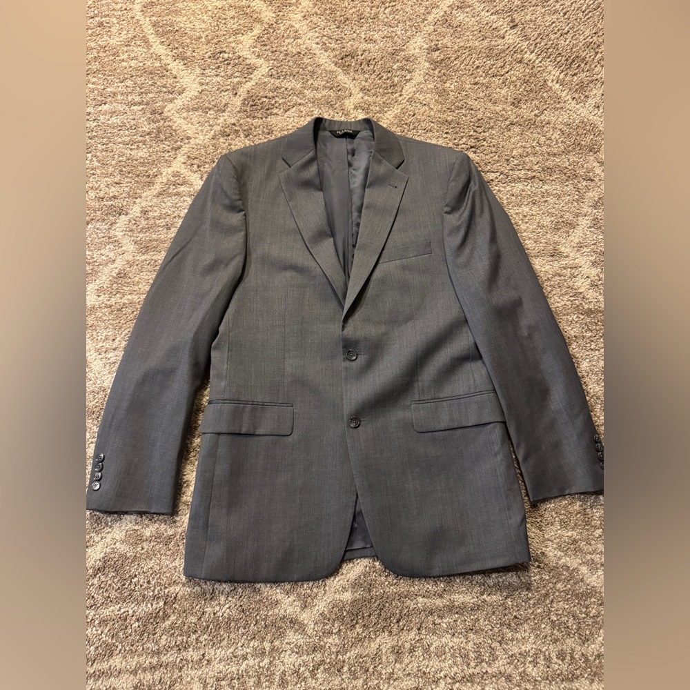 Men’s Size 41L Joseph A Banks Gray 2 Button Suit Jacket‎ Signature 100% Wool